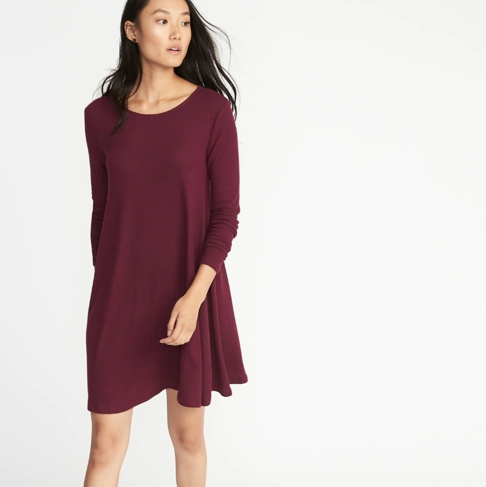 Burgudy/Wine Soft & Comfy Swing Dress